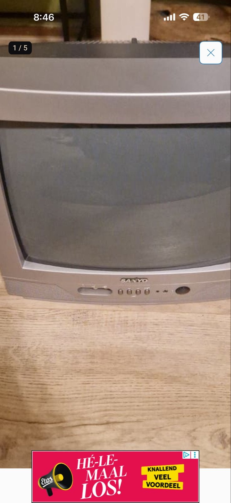Sanyo CRT kleurentelevisie (zonder afstandsbediening), Gebruikt, Minder dan 40 cm, Ophalen, Overige merken
