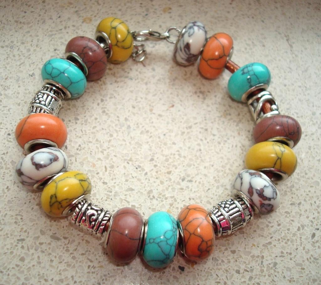 Leren armband in maat naar wens met natuursteen bedels, Info.adorabeads@gmail.com, Want 18 Hoogvliet, Adorabeads, Overige kleuren
