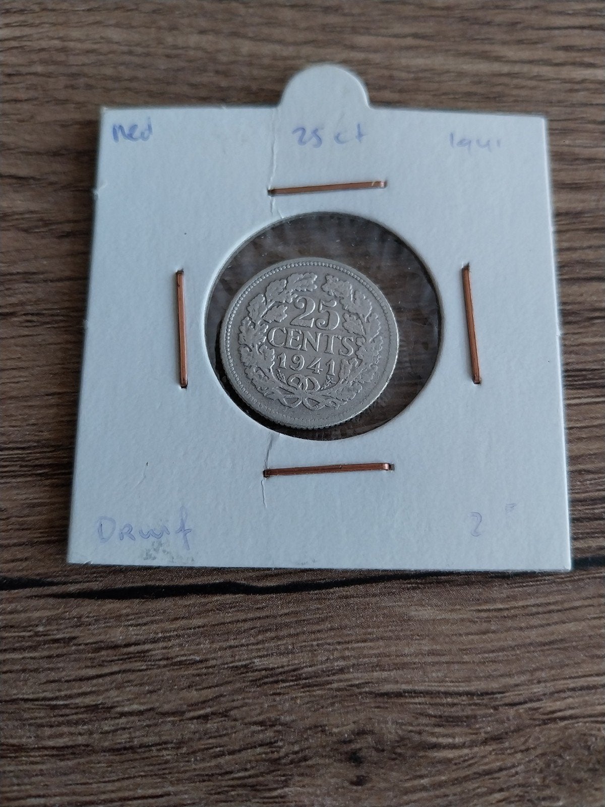 Zilveren 25 Cent Munt Koningin Wilhelmina 1941, Postzegels en Munten, Munten | Nederland, Losse munt, 25 cent, Koningin Wilhelmina