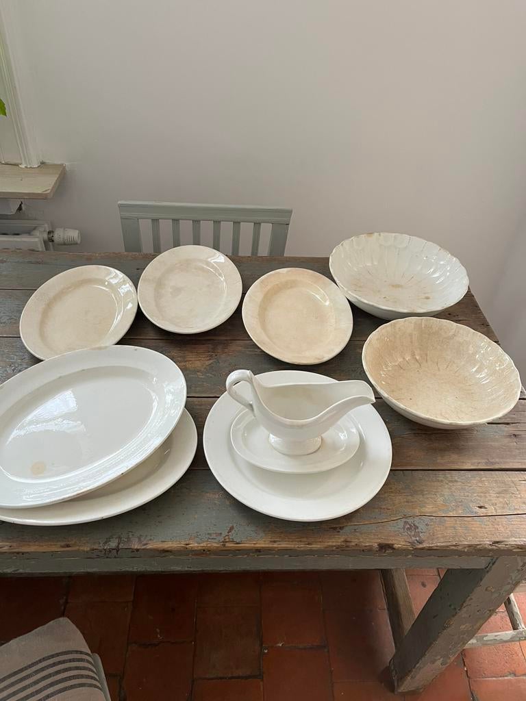 ANTIEK SERVIES REGOUT NIMY BORD KOM SCHAAL WIT, Antiek en Kunst, Ophalen of Verzenden