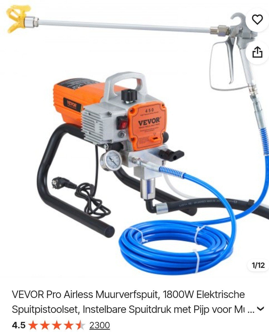 hogedruk verfspuit nieuw!, Ophalen, Nieuw, Verfspuit of Verfpomp