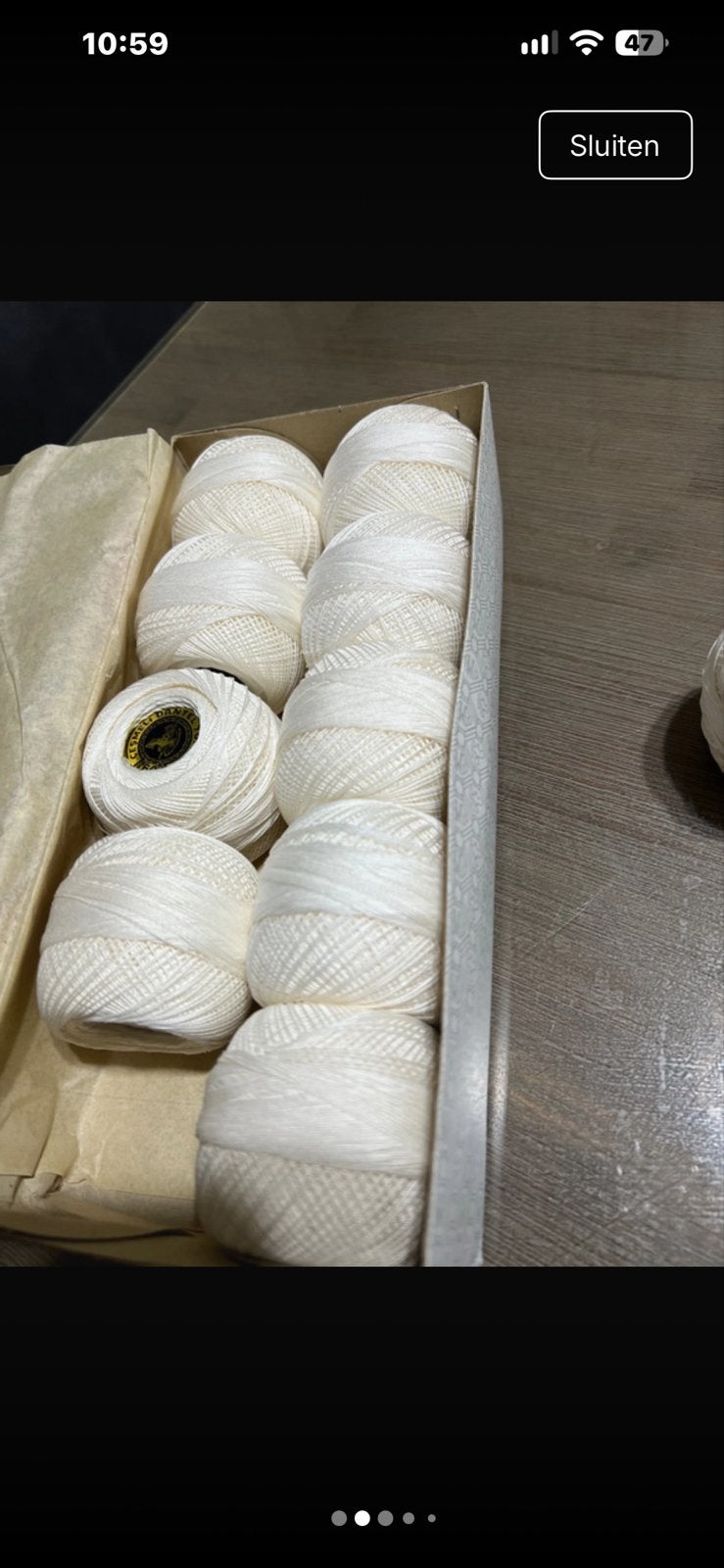 Set van 10 bollen wit haakkatoen/garen, Ophalen of Verzenden, Zo goed als nieuw, Haken, Wol of Garen
