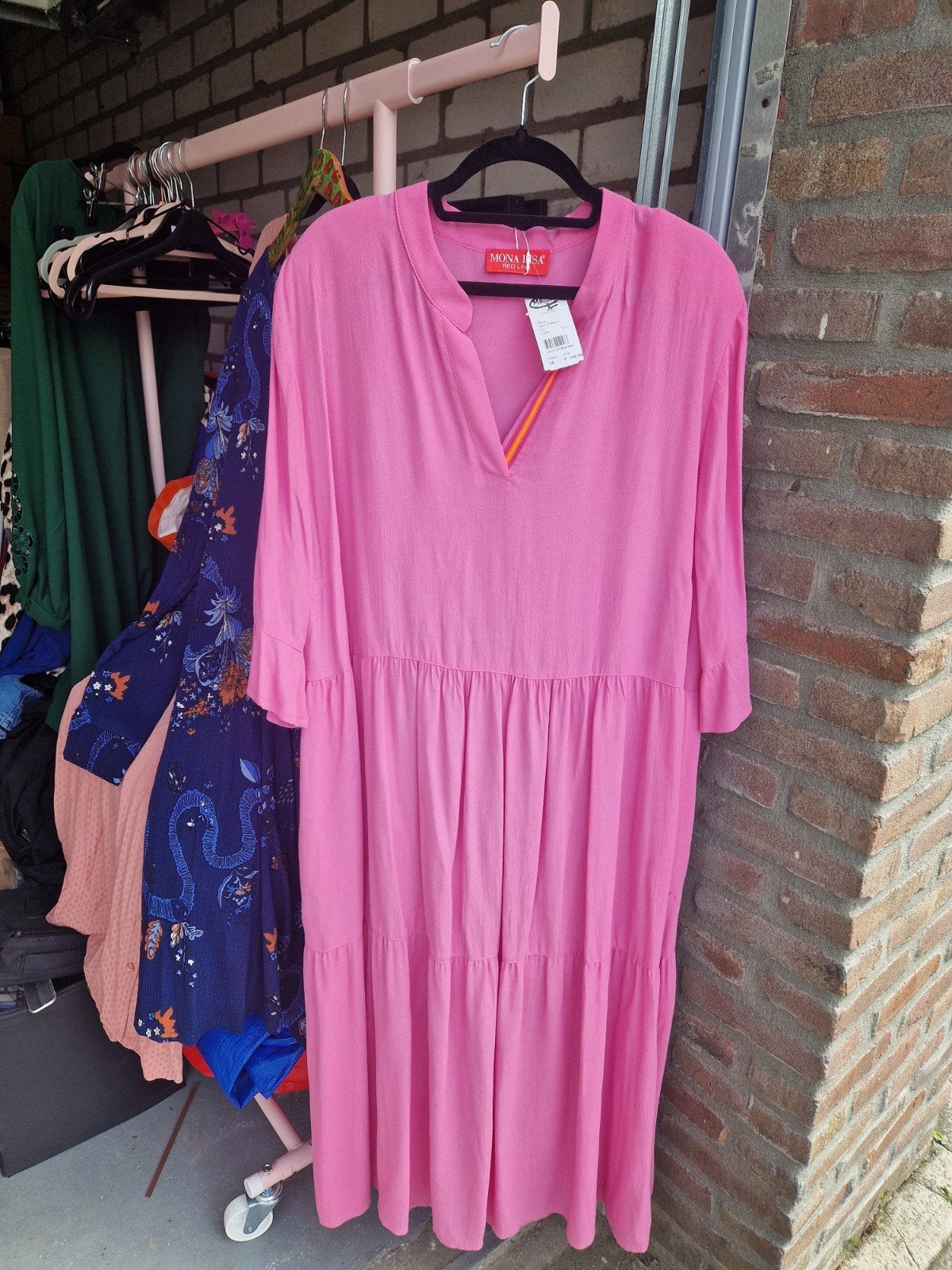 Mona Lisa Red Line Fuchsia Jurk Maat 48, Mona Lisa Red Line, Maat 46/48 (XL) of groter, Nieuw, Ophalen of Verzenden
