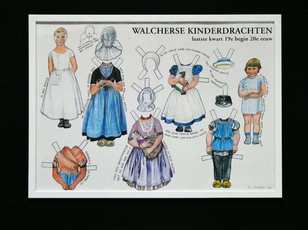 2 X Zeeuwse prent aankleedpop Walcherse klederdracht Zeeland, Antiek en Kunst, Ophalen of Verzenden