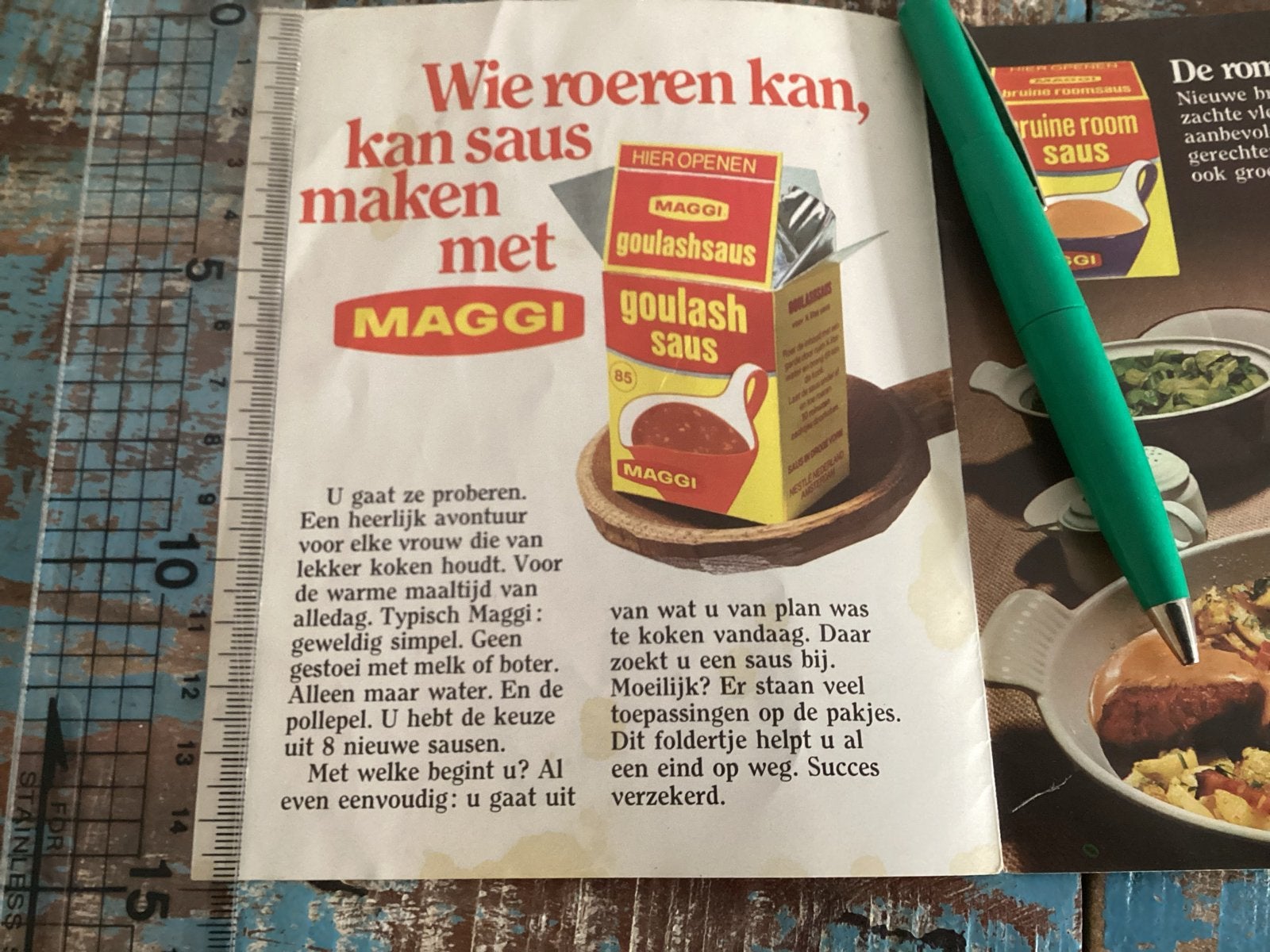 Vintage Maggi Reclame Folder - 't Nieuwste van Maggi, Ophalen of Verzenden, Gelezen, Folder