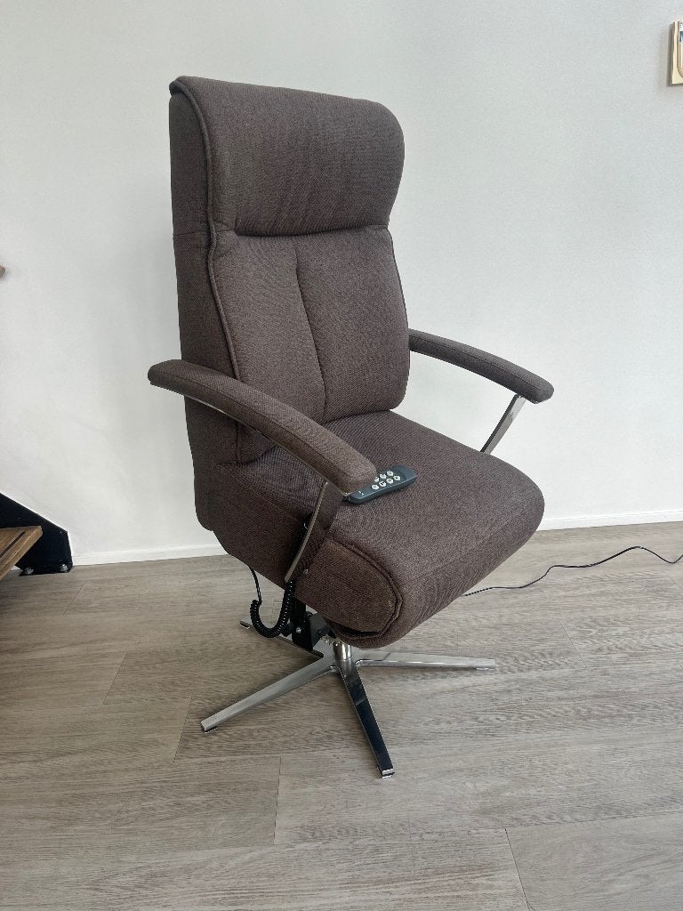 Prominent Relaxfauteuil Sta Op Bruin S Stof M, Ophalen, Minder dan 75 cm, Zo goed als nieuw, Stof