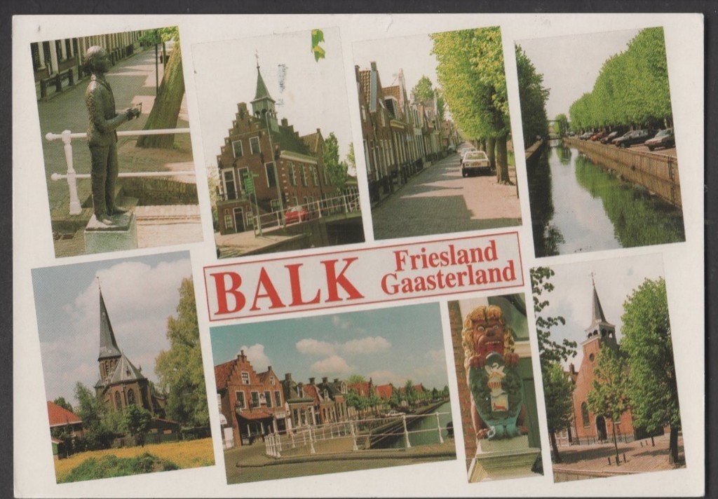 Balk Gaasterland 8 luik  gelopen 1995 zegel 70 ct, Verzenden, 1980 tot heden, Gelopen, Friesland
