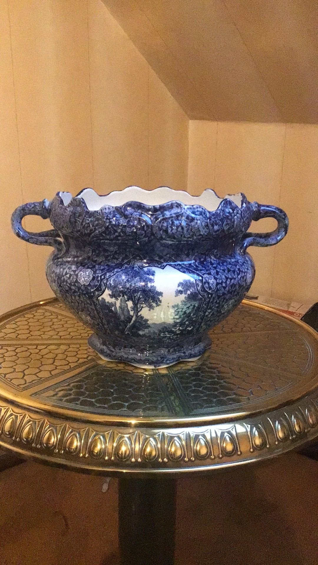 Antieke bloempot. Flamand villeroy en boch, Ophalen of Verzenden