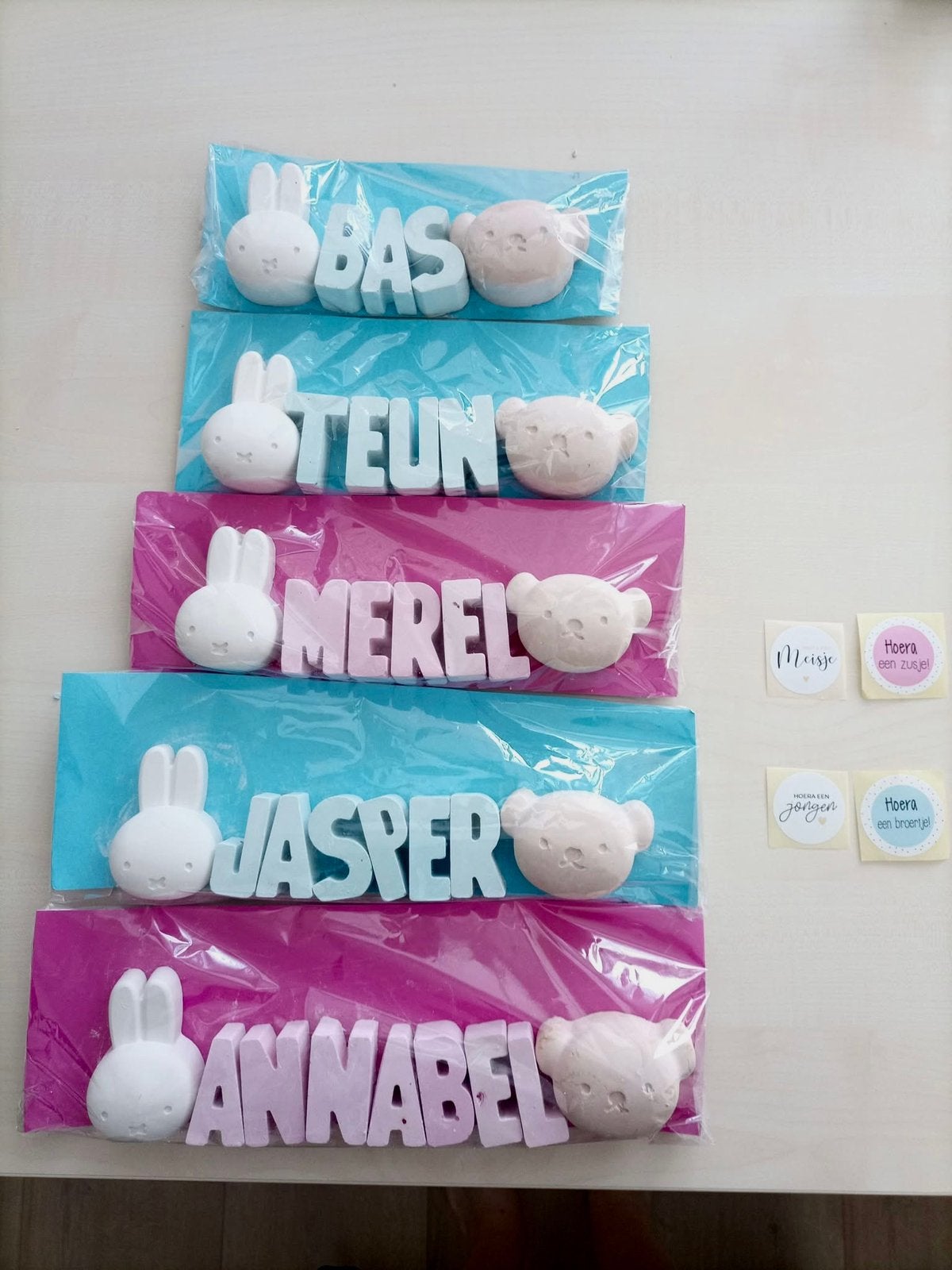 Geboorte stoepkrijt traktatie, Ophalen of Verzenden, Nieuw, Feestartikel, Geboorte of Huwelijk