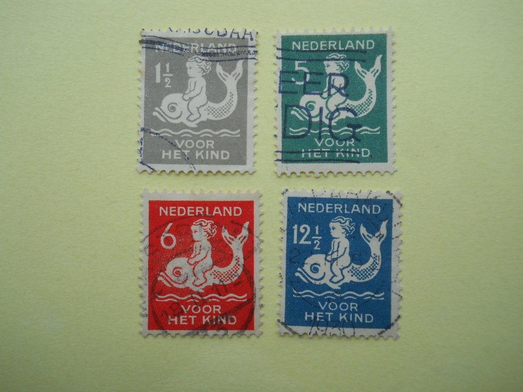 Nederland 1929 Kinderzegels serie Nvph.225-228 gestempeld, Ophalen of Verzenden, T/m 1940, Gestempeld