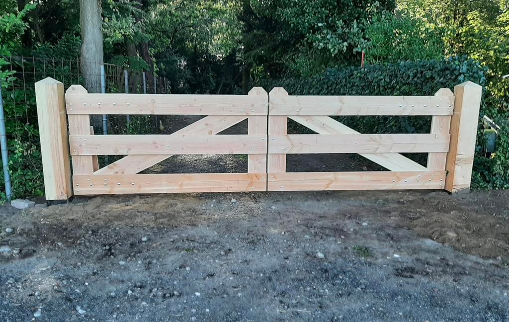 Landhek 400 cm, Ophalen of Verzenden, Zo goed als nieuw, Hout, Tuinhek