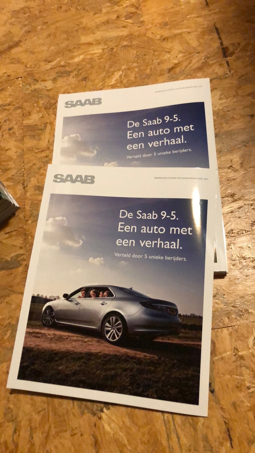 Folder Saab 9-5NG Een auto met een verhaal, Ophalen of Verzenden, Zo goed als nieuw, Overige merken