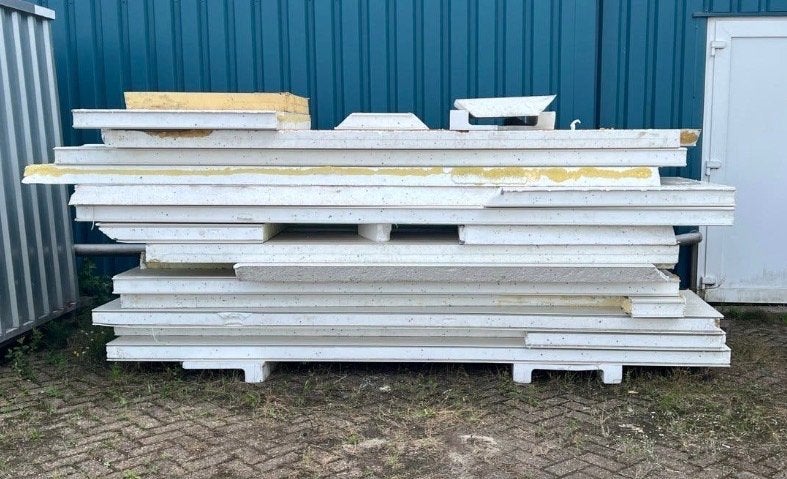 Restanten isolatieplaten, oude koelcel wanden, Ophalen, Gebruikt, Hardschuim (Pir), 15 m² of meer