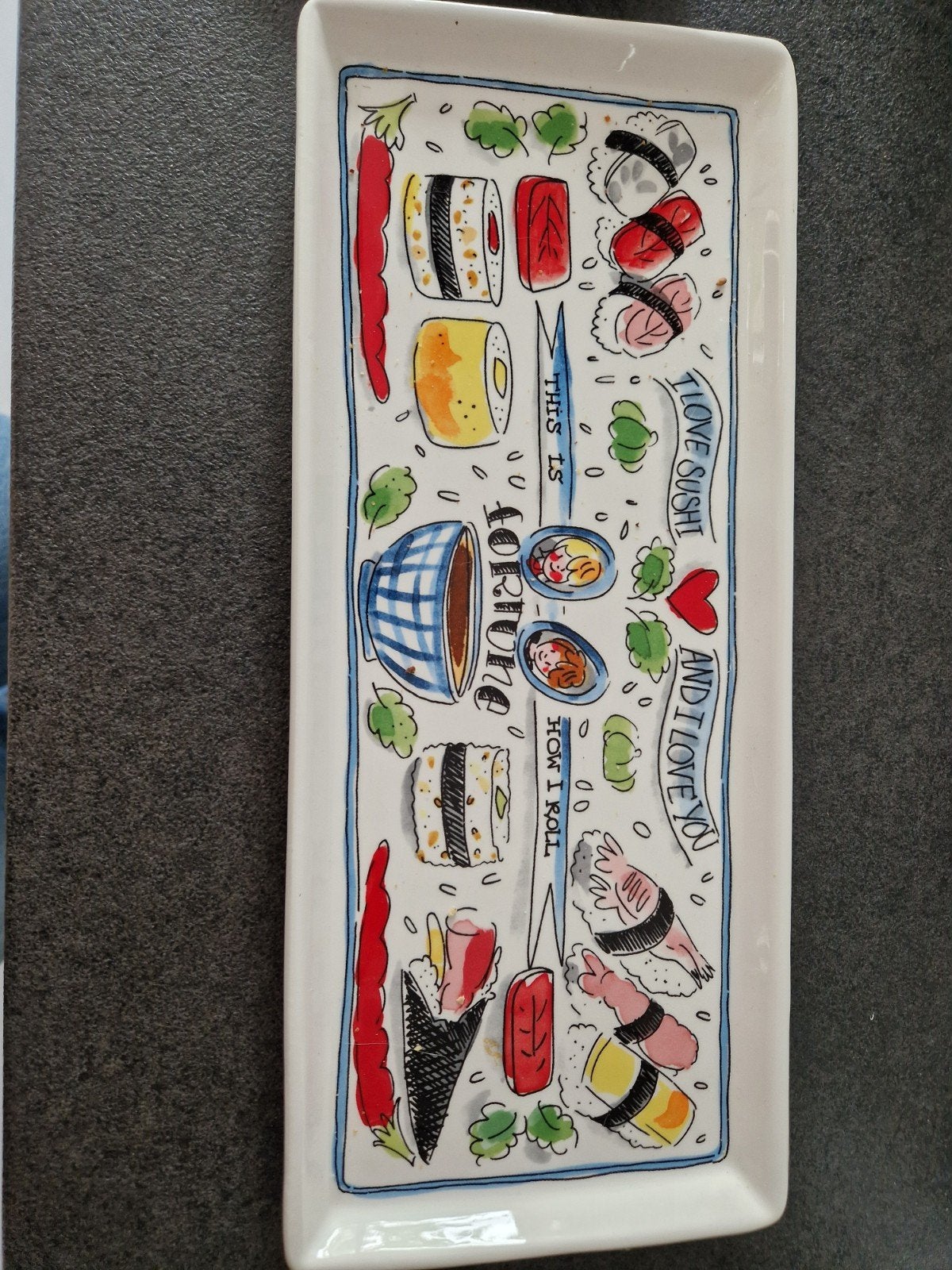 Leuke Blond Amsterdam sushi set met schaaltje, Ophalen, Keramiek, Zo goed als nieuw, Modern