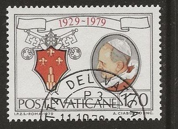 Vaticaanstad 59, wapen paus3, Verzenden, Overige landen, Gestempeld