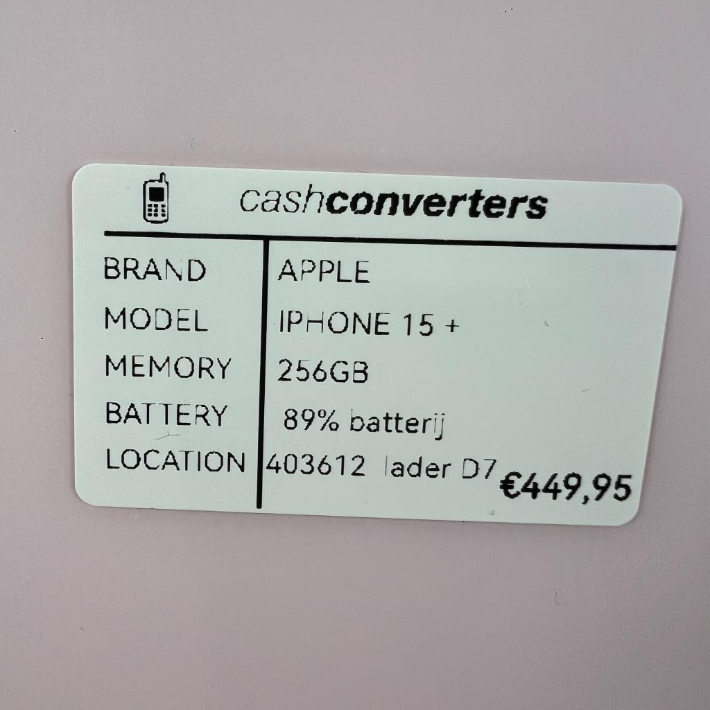 Apple Iphone 15+ | 256GB | 89% batt | roze | 403612, 256 GB, Gebruikt, 89 %, Ophalen of Verzenden