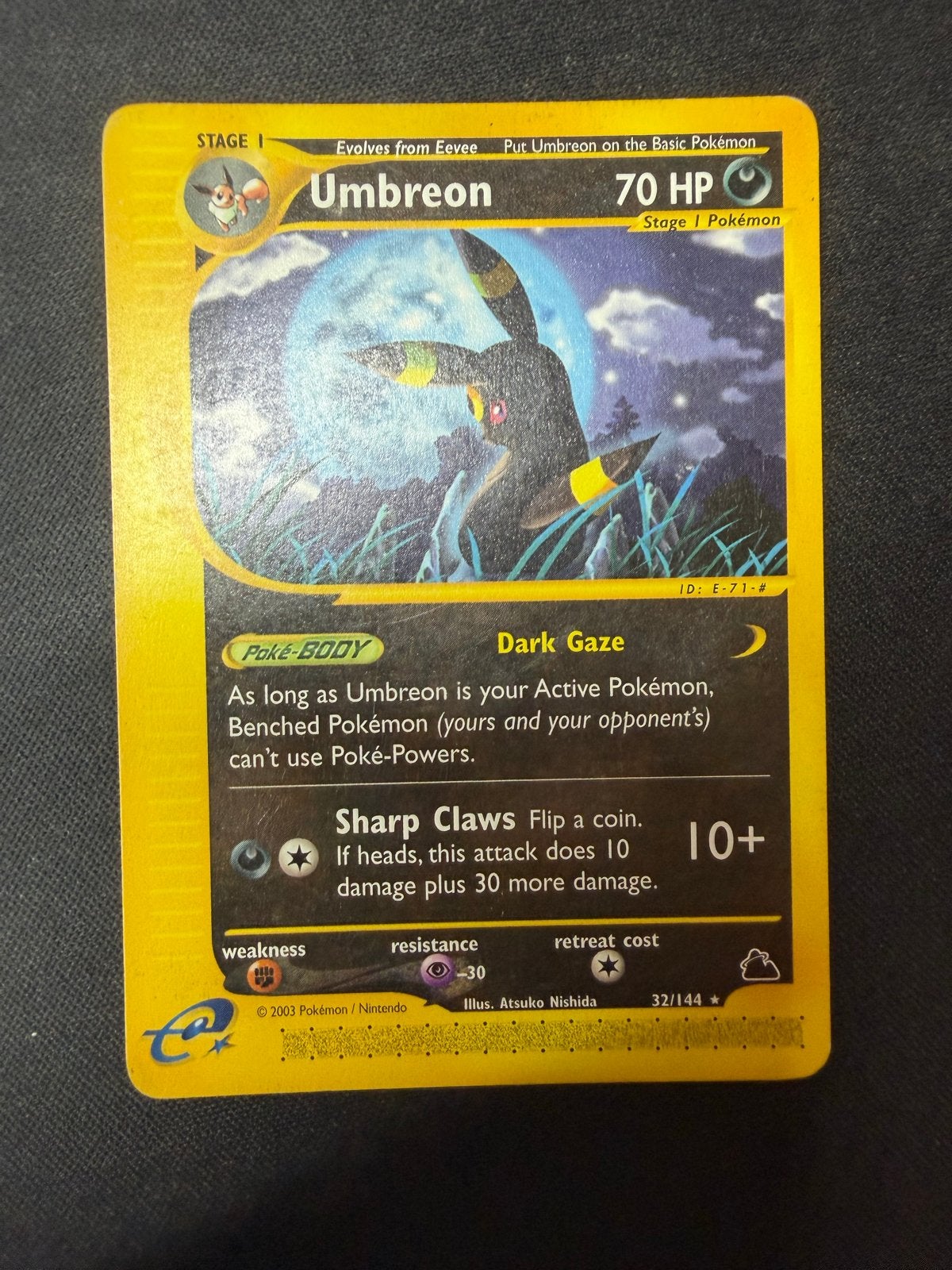 Pokémon Umbreon 32/144, Ophalen of Verzenden, Gebruikt, Losse kaart
