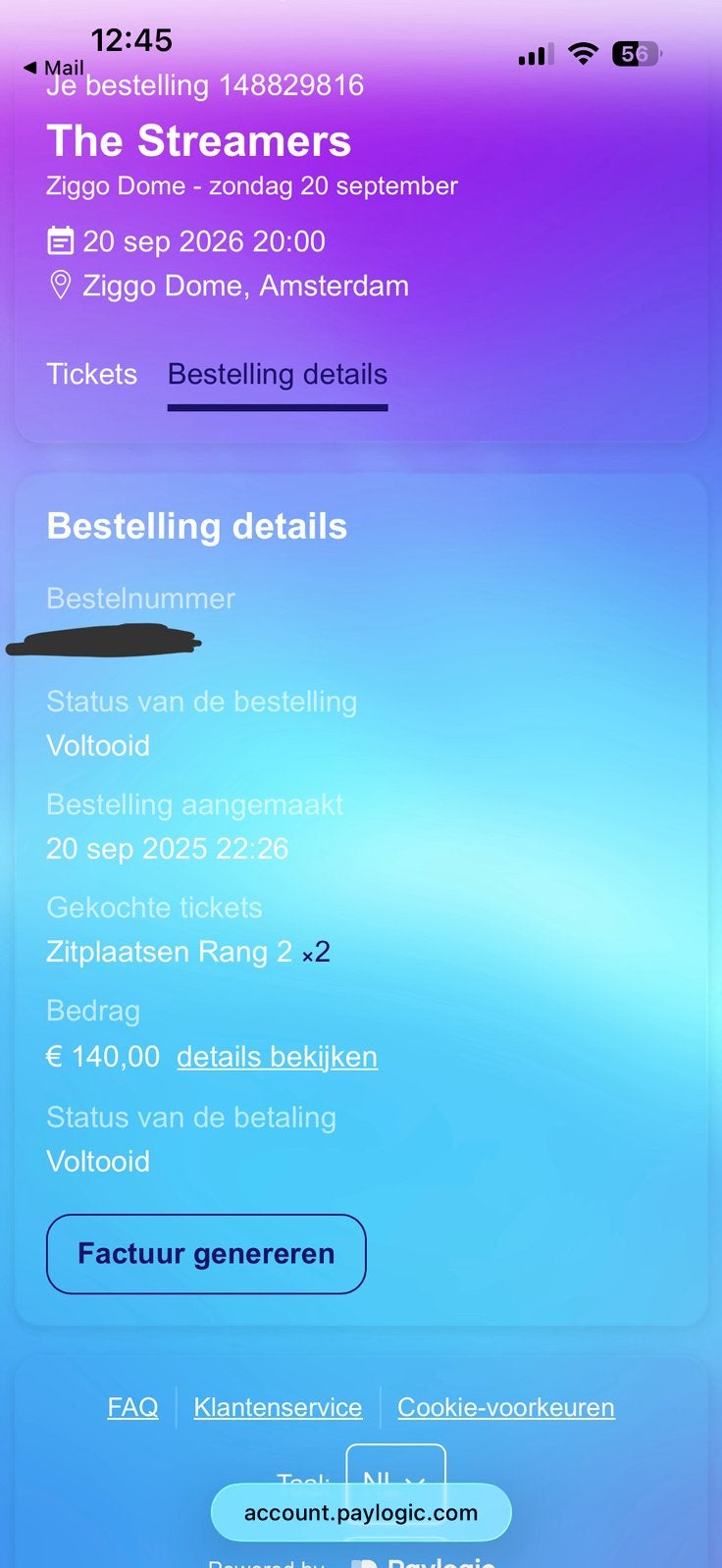 Tickets The Steamers, Twee personen, September