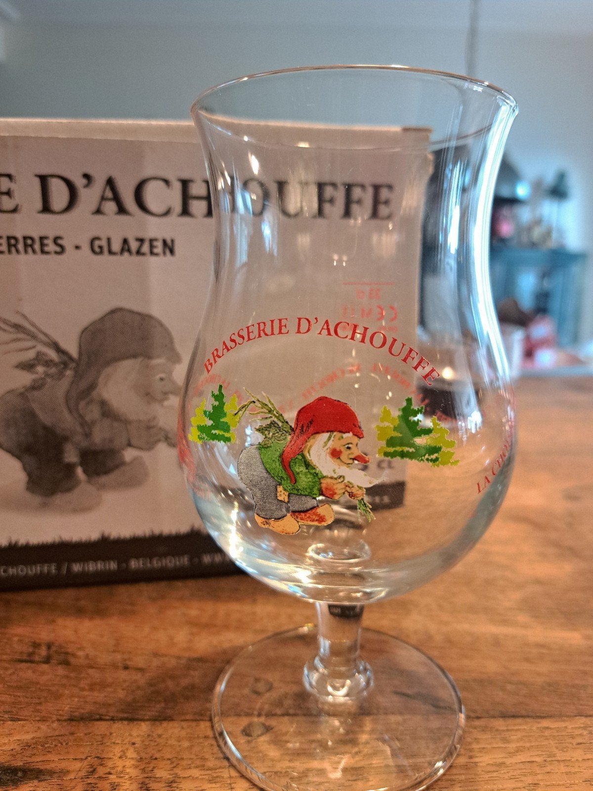 La Chouffe bierglazen 6 stuks- Nieuw in doos, Nieuw, Ophalen of Verzenden, Meerkleurig, Overige merken