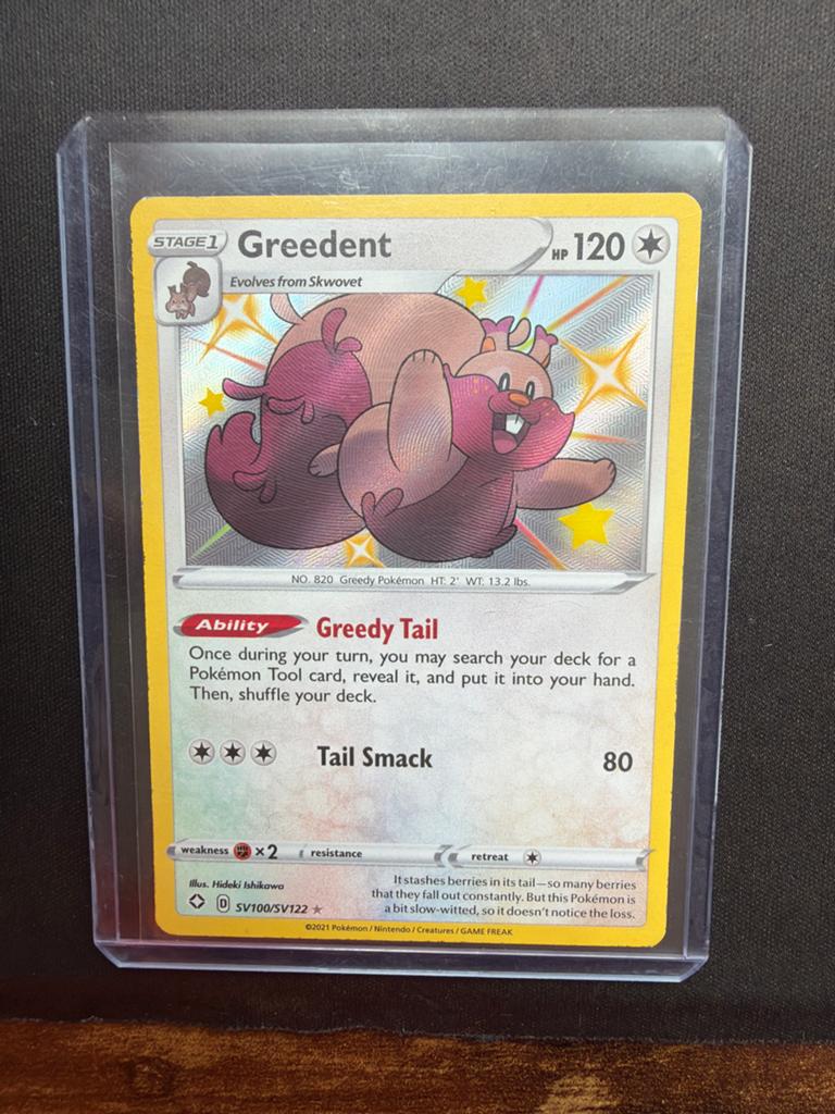 Greedent SV100/SV122 Baby Shiny, Ophalen of Verzenden, Zo goed als nieuw, Losse kaart, Foil