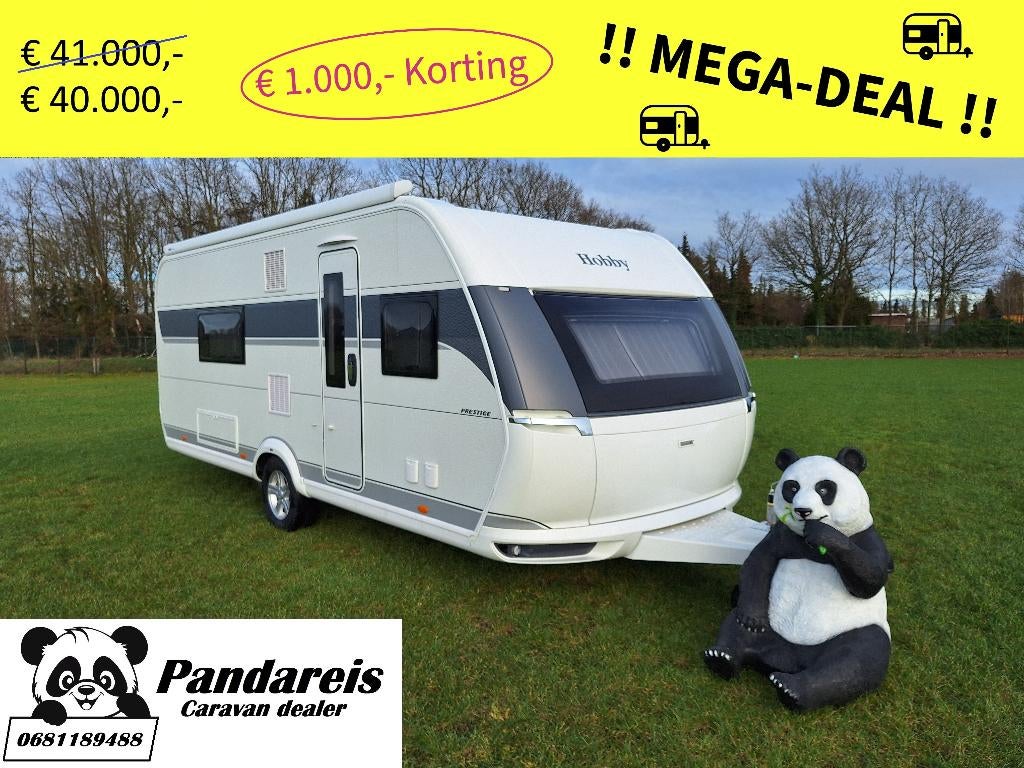 Hobby 560 WFU Prestige 2025 MOVER + AIRCO + LUIFEL, Omvormbare zithoek, Schokbreker, Rondzit, Hobby