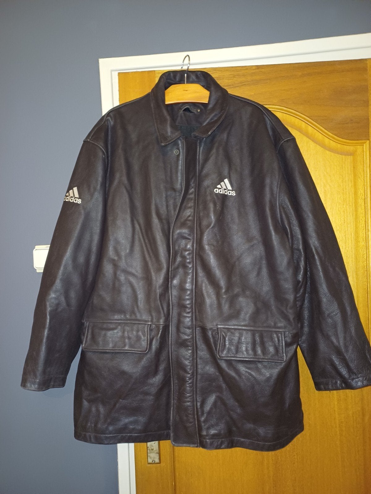 Adidas Leren Jas - Maat 54 (L) - Bruin, Maat 52/54 (L), Bruin, Ophalen of Verzenden, Adidas