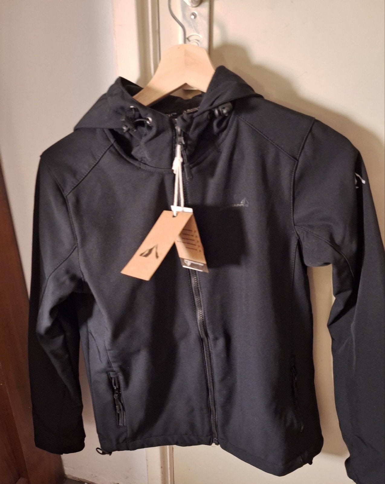 Mountain Peak Softshell Jas Zwart - Maat 158/ 164, Ophalen, Mountainpeak, Jongen of Meisje, Nieuw