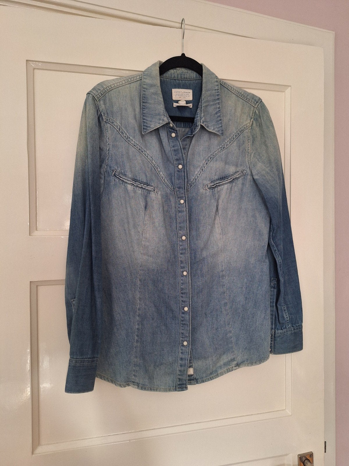 Esprit getailleerde spijkerblouse - blauw - maat XL, Blauw, Maat 46/48 (XL) of groter, Ophalen of Verzenden, Zo goed als nieuw