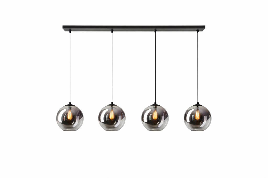 Eettafel lamp 4 bollen smoke glas, Ophalen of Verzenden, Nieuw, Glas, Modern