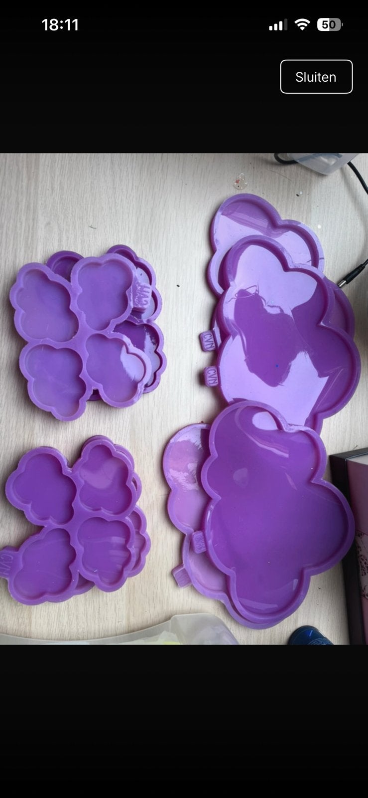 Epoxy mallen wolken - set van 2, Overige thema's, Nieuw, Ophalen of Verzenden, Kunststof