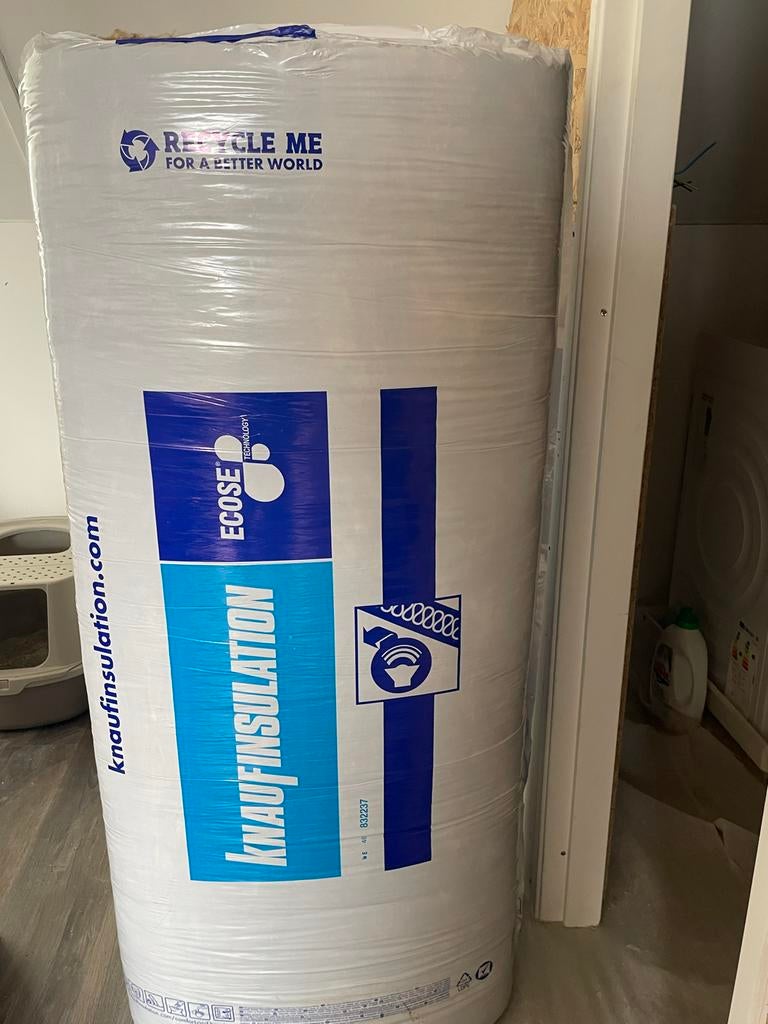 3x pakken Knauf Acoustifit Glaswol Isolatie 60mm - 9,72m², 4 tot 8 cm, Nieuw, Muurisolatie, Glaswol