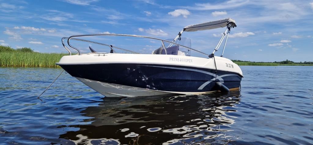 Mooie Prins Open 460 40 Pk Honda 3 Cilinder motor., Watersport en Boten, Ophalen, Gebruikt, 30 tot 50 pk, 3 tot 6 meter