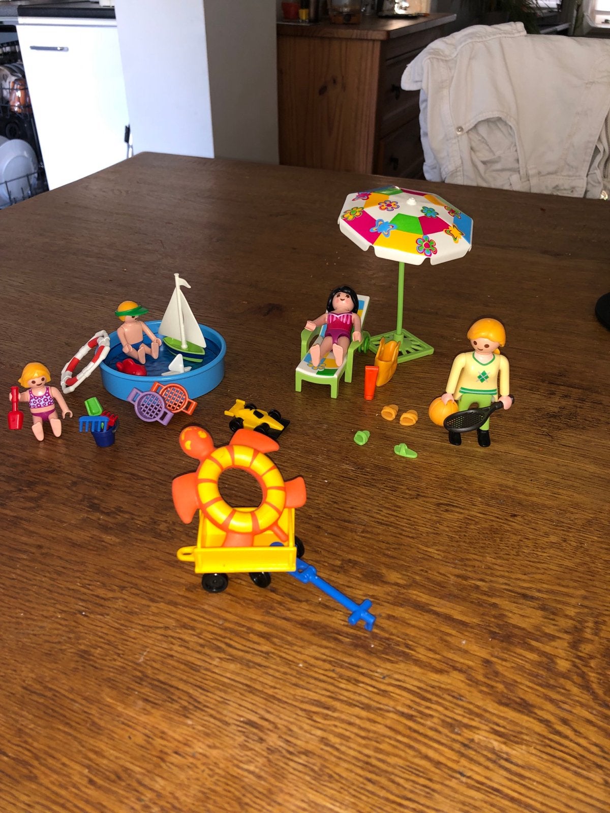 Playmobil Zomerpret: Klein Zwembad met Figuren en Accessoire, Gebruikt, Complete set, Overige typen, Ophalen of Verzenden