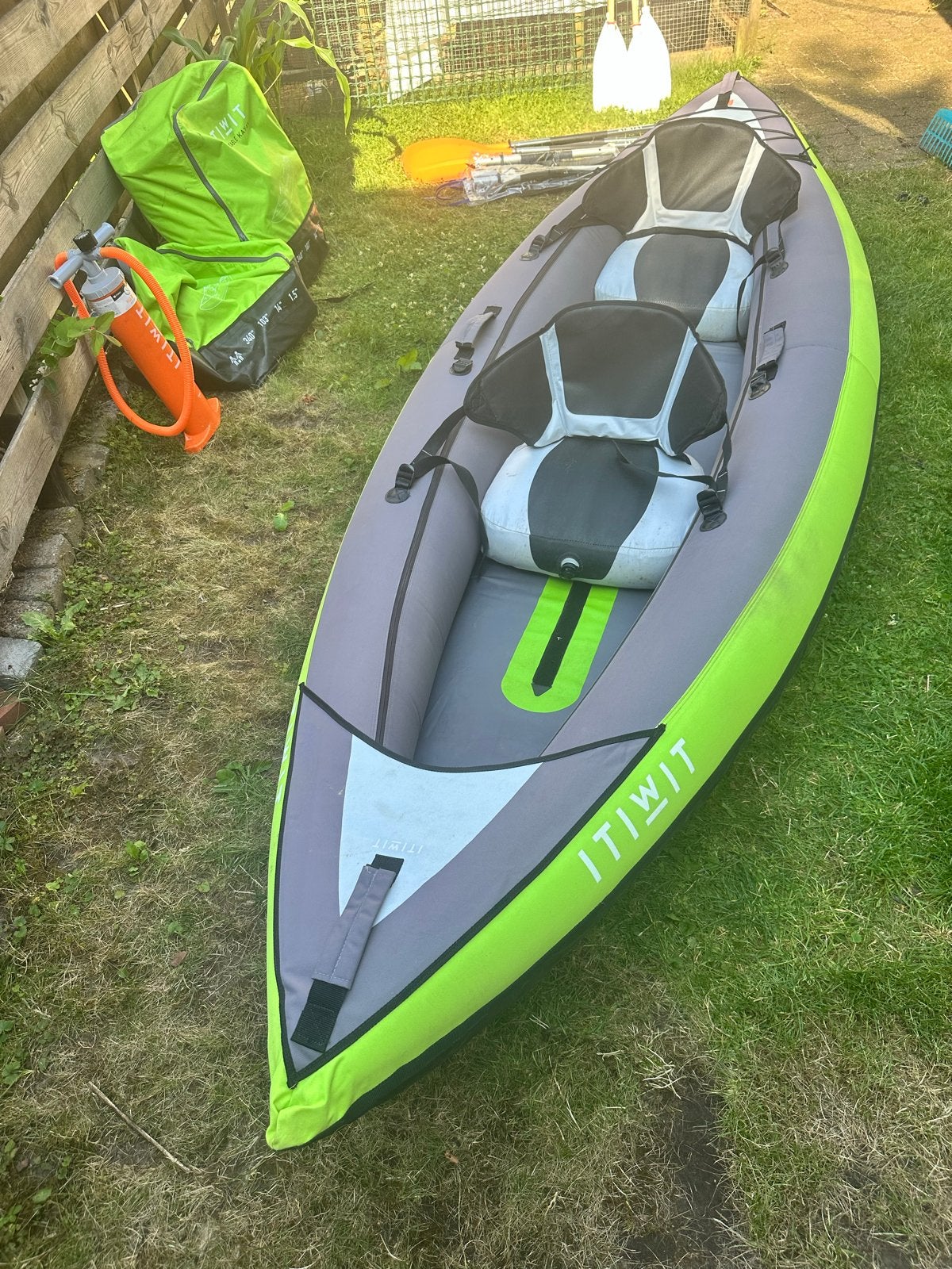 2 Itiwit opblaasbare kajaks kano voor 2 personen incl padels, Ophalen, Opblaasbaar, Zo goed als nieuw, 2-persoons