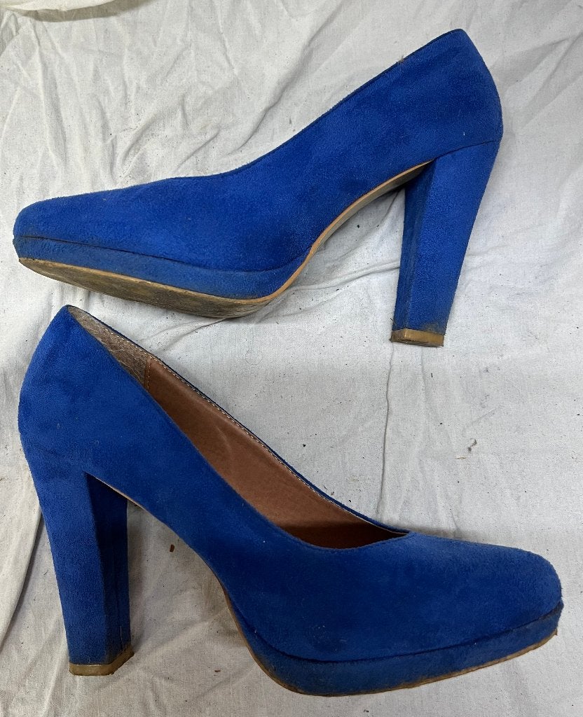 Pumps, blauw daim/leder, merk 2 bizzy, maat 38, Ophalen, Pumps, Blauw, Zo goed als nieuw