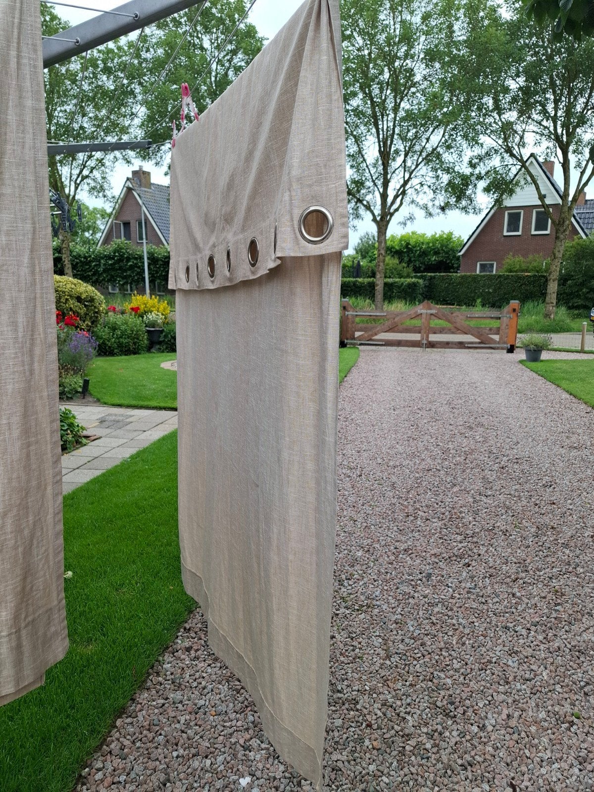 Gordijn met Ringen(Ecru), Ophalen, Gordijn, Met ringen