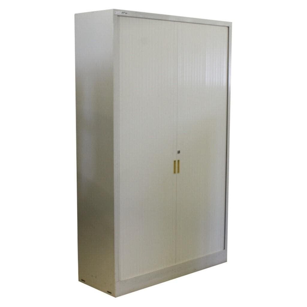 Roldeurkast Lichtgrijs 198 x 120 x 45 - B-Keus, Gebruikt, 100 tot 150 cm, Ophalen of Verzenden, Met slot