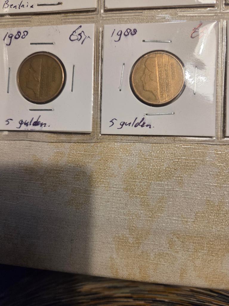 5 gulden munt Koningin Beatrix 1988, Ophalen of Verzenden, Koningin Beatrix, 5 gulden, Losse munt
