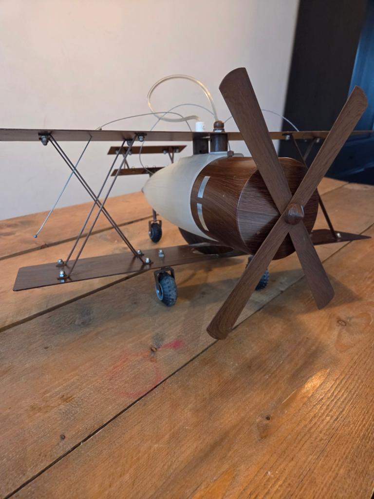 Super stoere vliegtuig lamp, Ophalen, Zo goed als nieuw, Glas