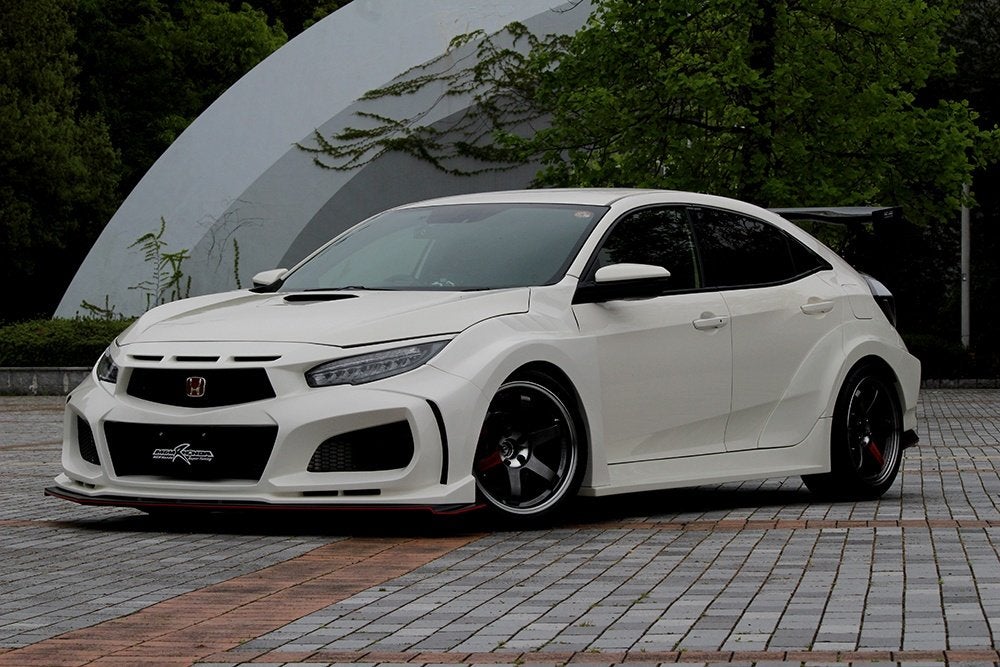 M&M Honda voorbumper diffuser frontlip - Honda Civic FK7 FK8, Ophalen of Verzenden