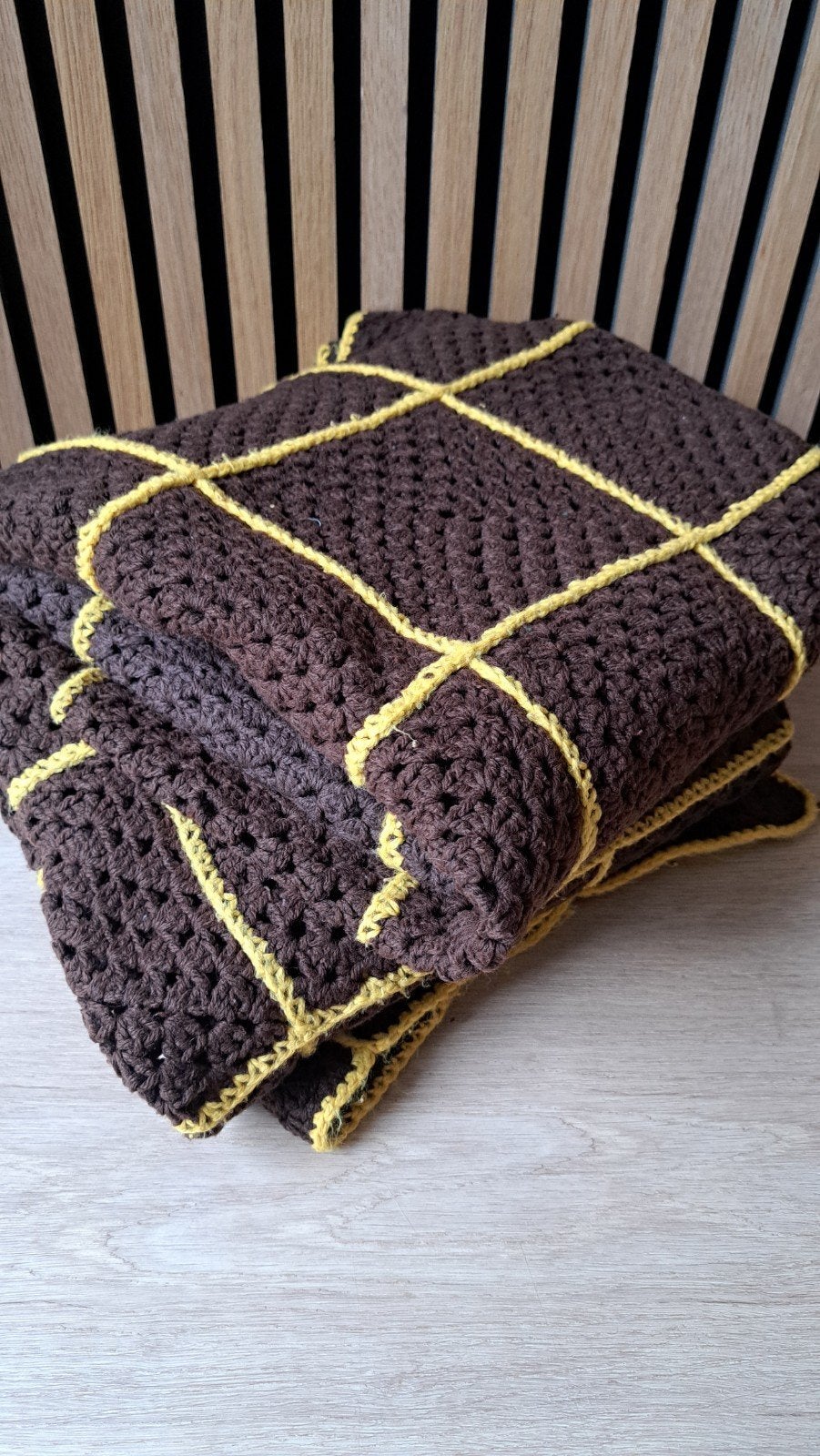 Vintage gehaakt plaid, Huis en Inrichting, Woonaccessoires | Plaids en Woondekens, Ophalen of Verzenden, Gebruikt