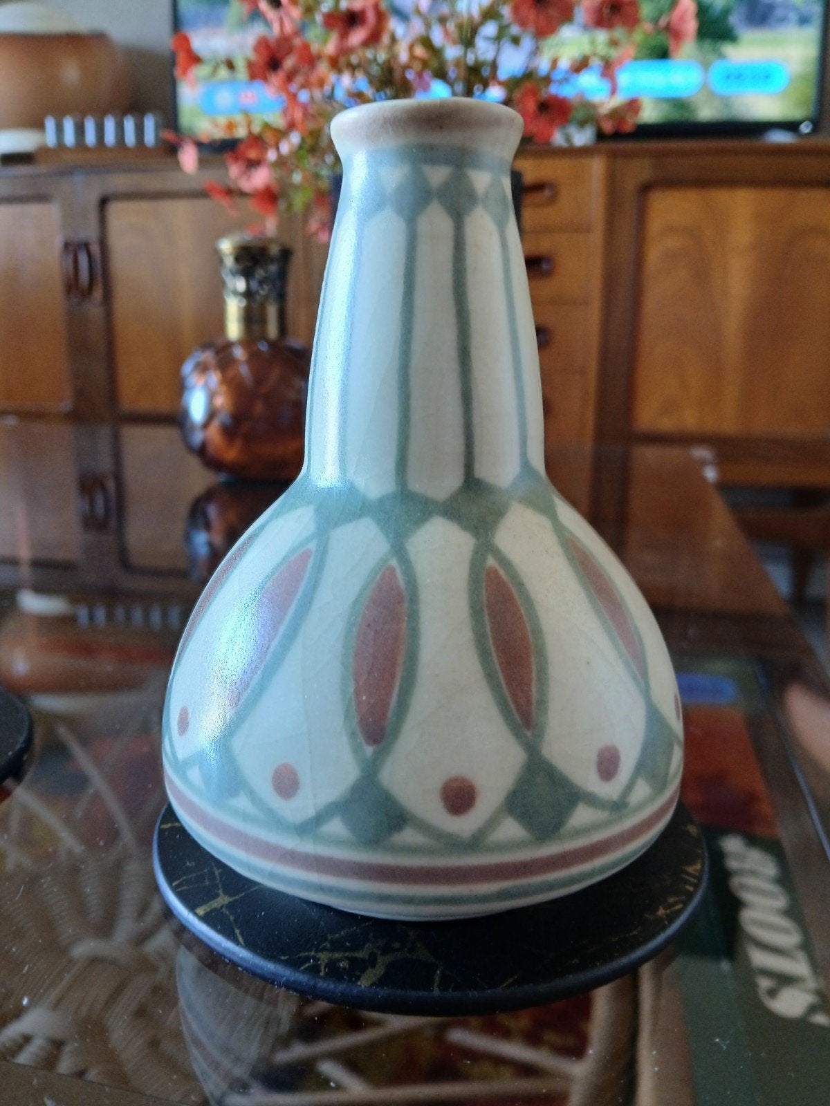 Antiek 1900 De Distel Bert Nienhuis plateel vaasje art deco, Antiek en Kunst, Ophalen of Verzenden