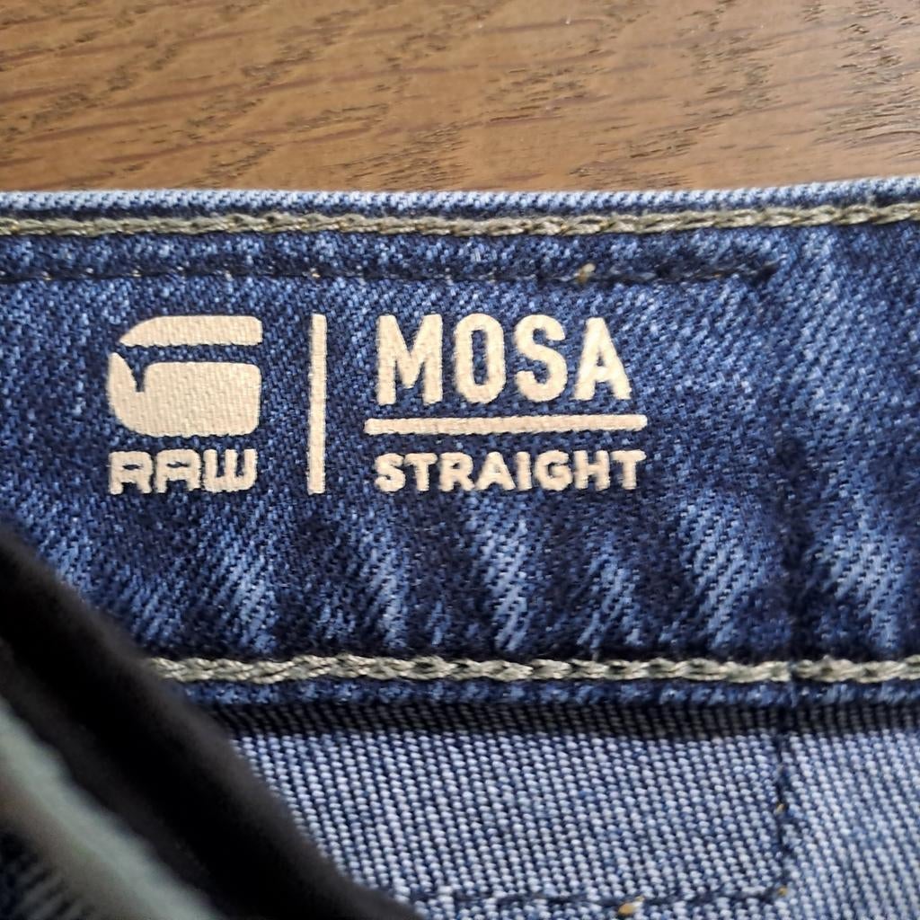 G-Star RAW Mosa Straight Jeans, Kleding | Heren, Ophalen of Verzenden, Zo goed als nieuw, Blauw, Overige jeansmaten