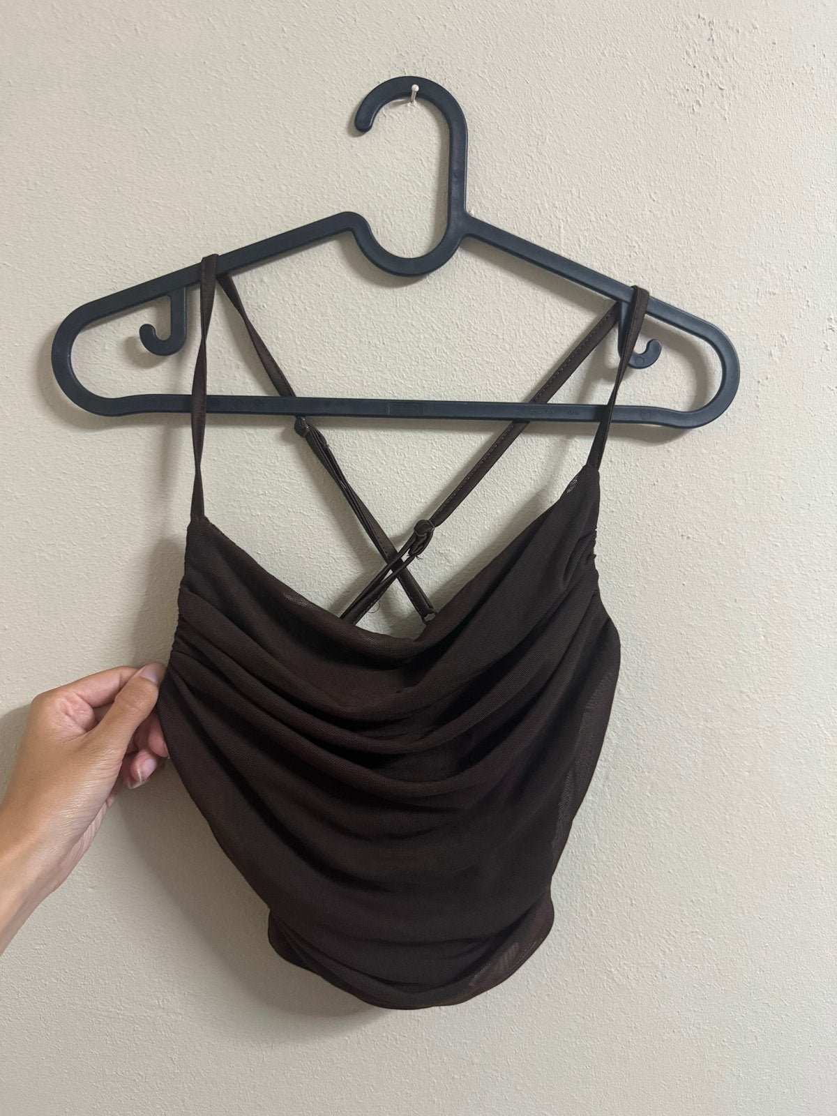 Shein crop top maat XS, Bruin, Ophalen of Verzenden, Zo goed als nieuw, Zonder mouw