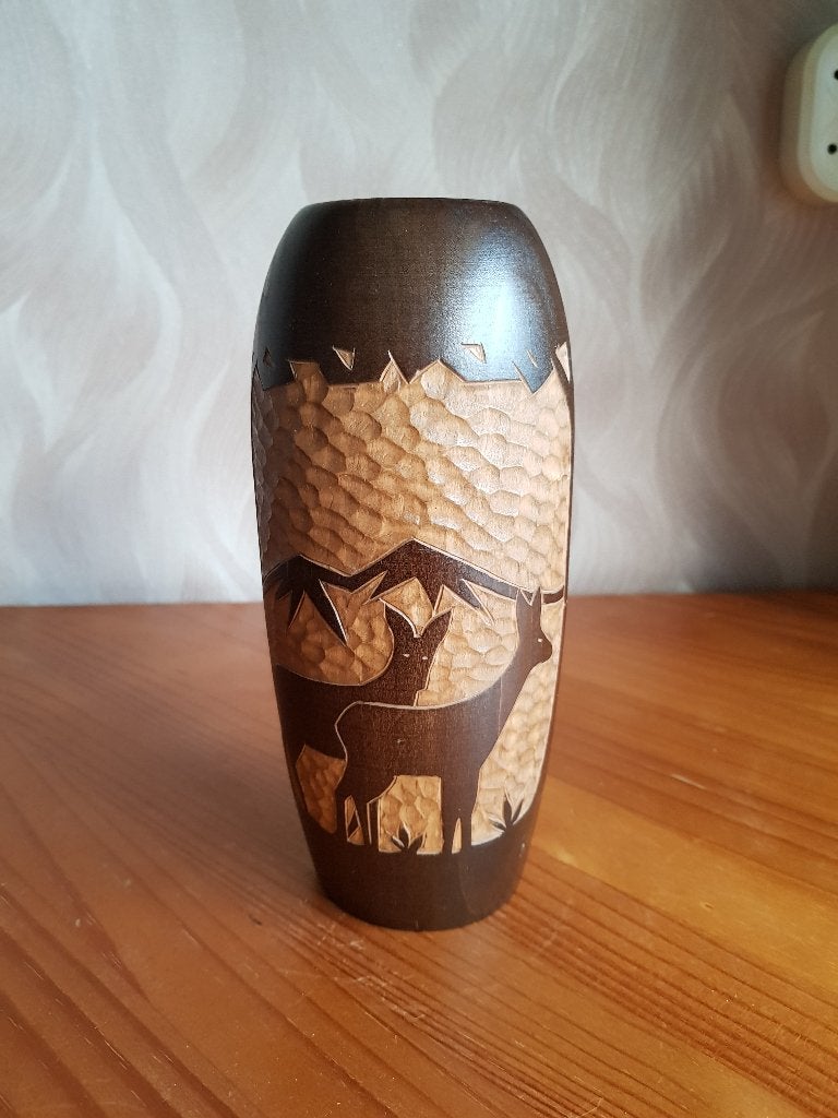 houten vaas drago visnar, Ophalen of Verzenden