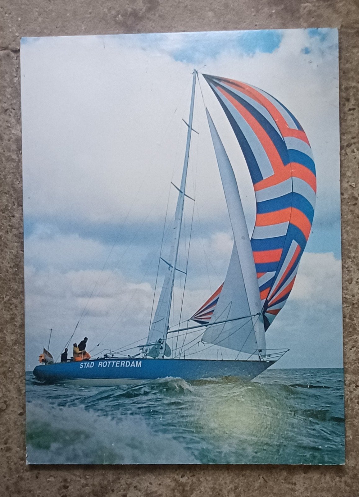 Vintage grote afbeelding op hout zeilboot Stad Rotterdam, Ophalen of Verzenden, Voor 1940