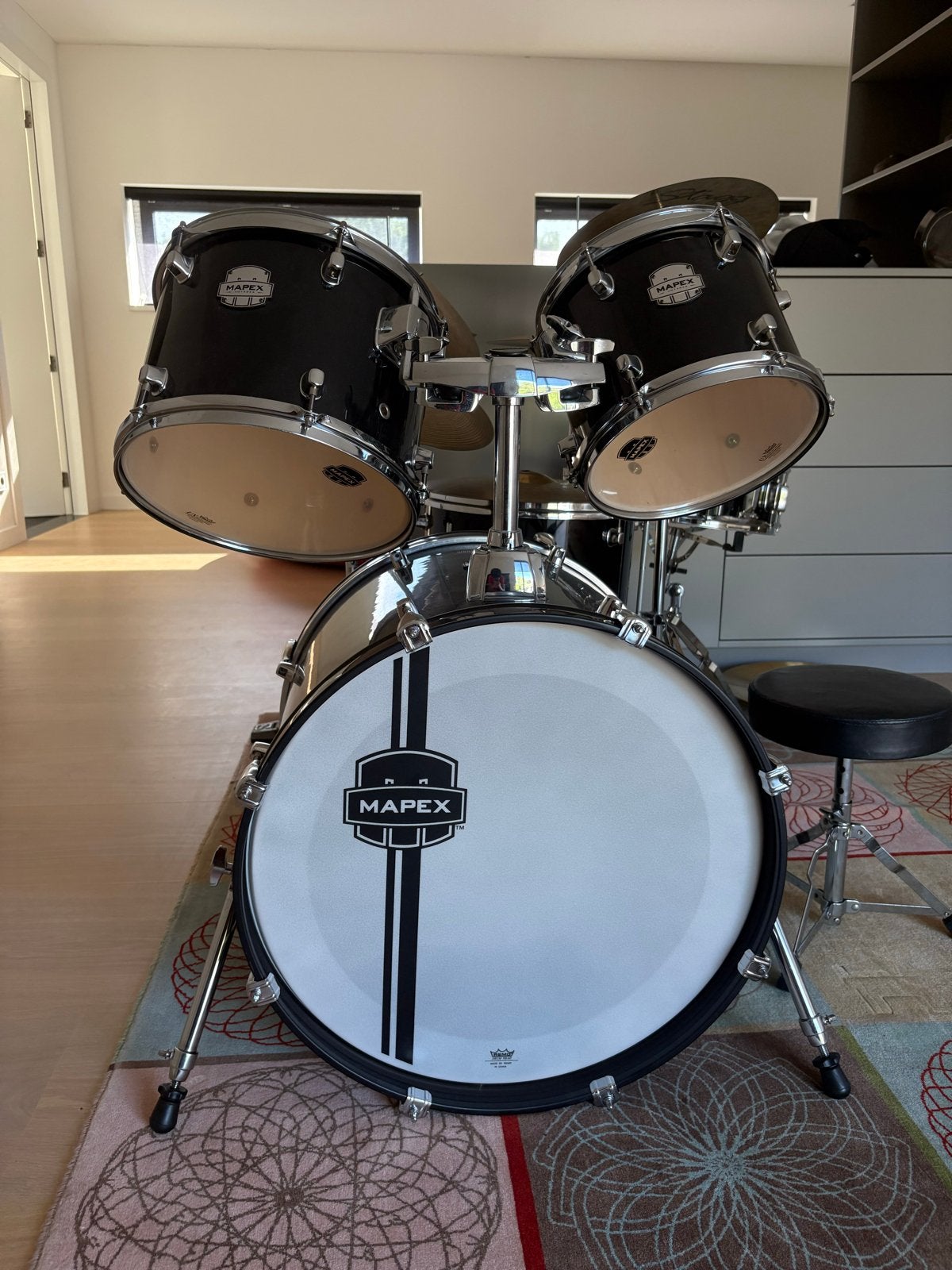 Mapex Voyager 5-delig drumstel met bekkens en kruk, Ophalen, Gebruikt, Overige merken