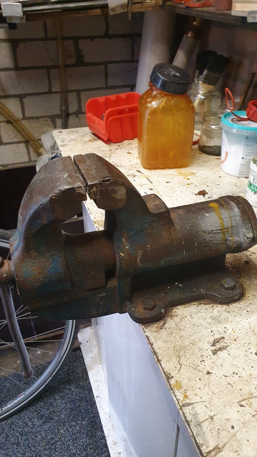 bankschroef, Ophalen of Verzenden, Gebruikt, Minder dan 70 cm, Bankschroef