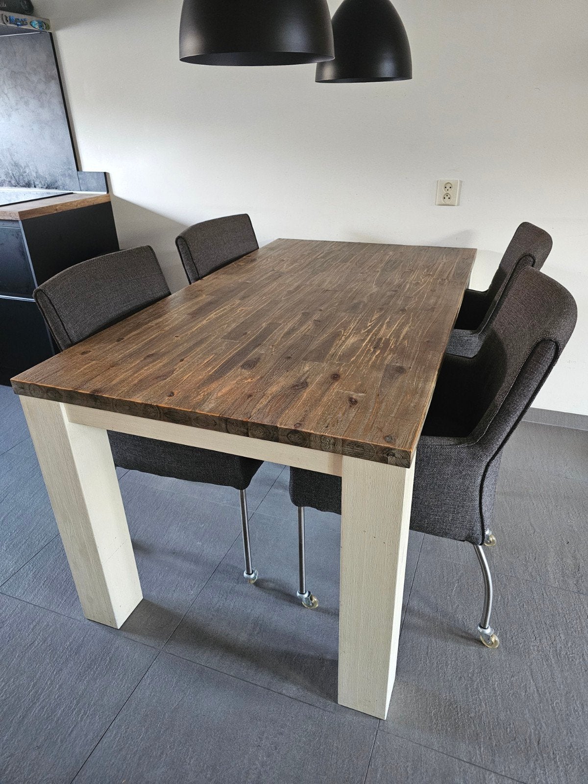 Eettafel met 4 stoelen, Huis en Inrichting, 50 tot 100 cm, 150 tot 200 cm, Vier personen, Rechthoekig
