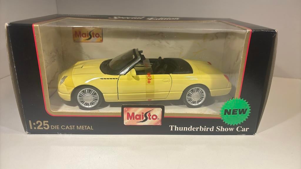 Ford thunderbird show car maisto 1.24, Maisto, Ophalen of Verzenden, A, A
